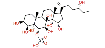 27-Nor-5a-cholestane-3b,4b,5,6a,7b,8,14,15a,24a-nonol 6-sulfate